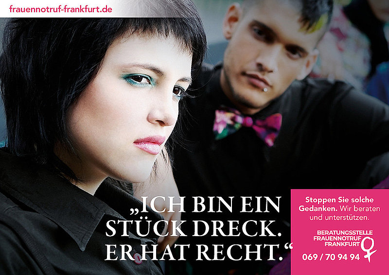 Frauennotruf Frankfurt Plakatkampagne "Gedanken" Nr. 1